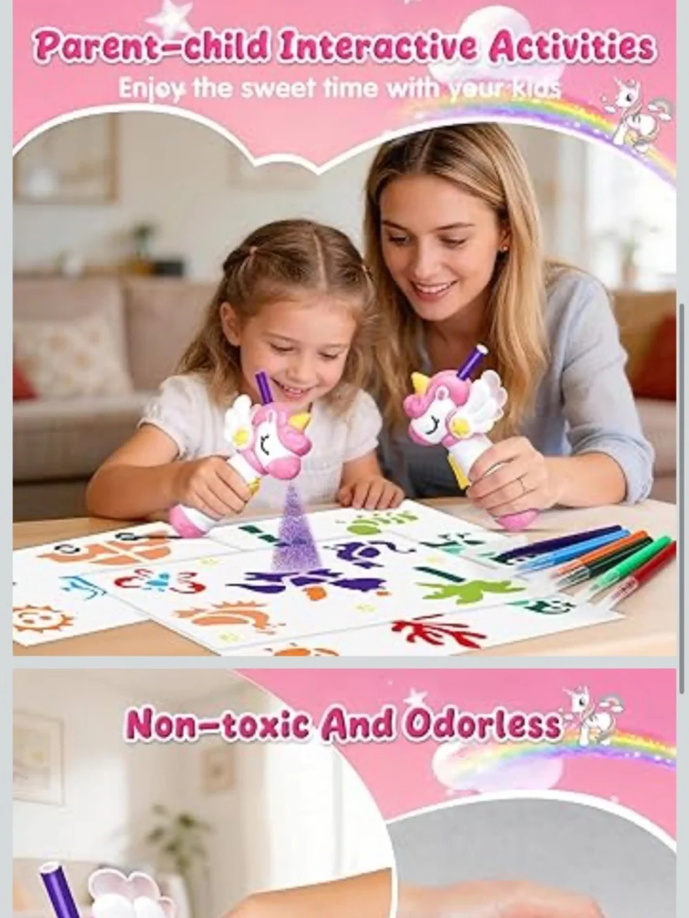 Unicorn Airbrush Art Pen - Pink and White Kids Toy